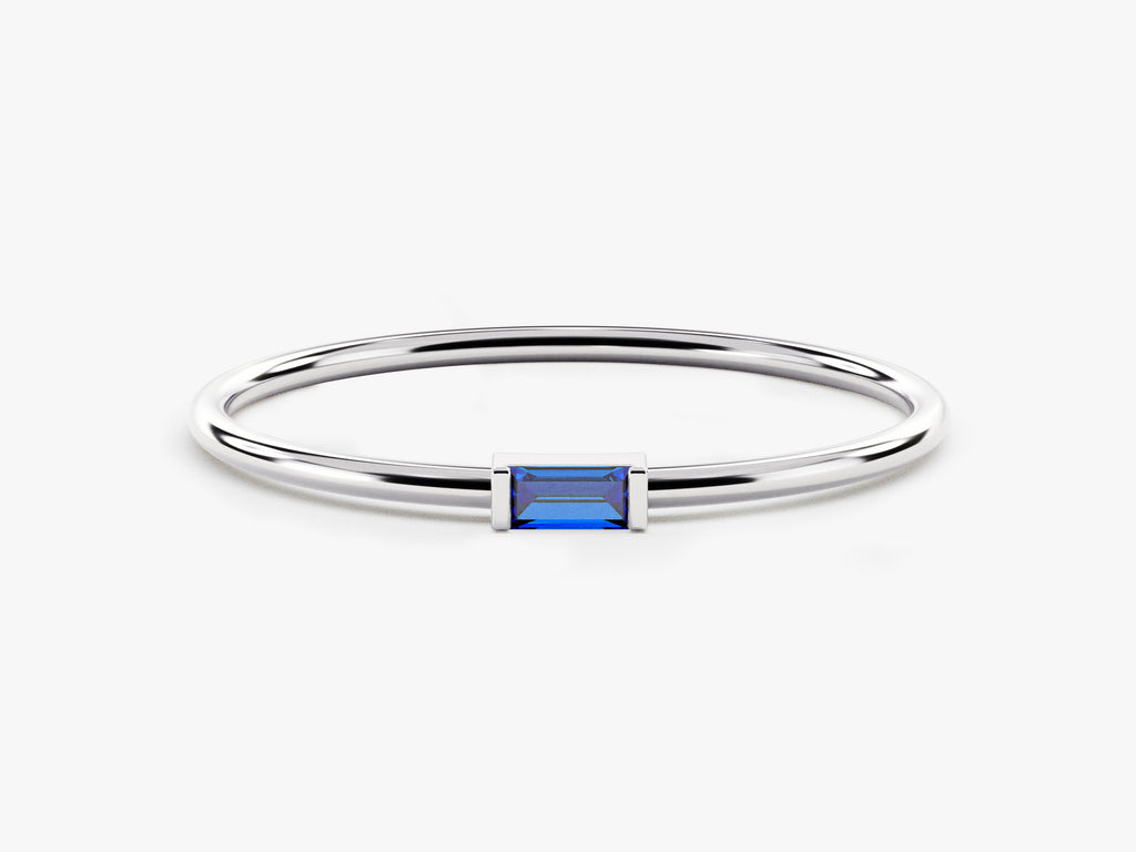 Solo Baguette Sapphire Birthstone Ring