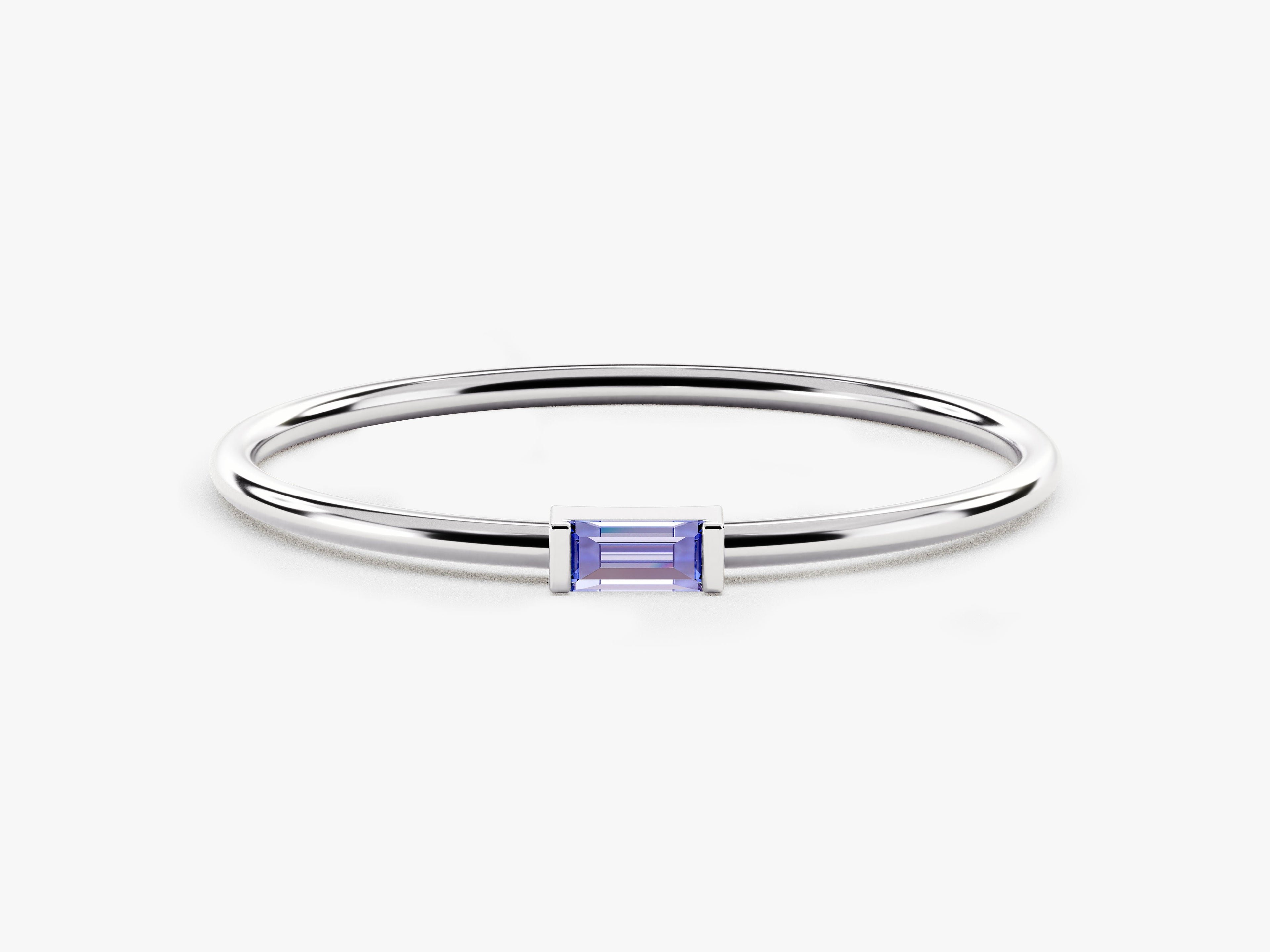 Solo Baguette Alexandrite Birthstone Ring