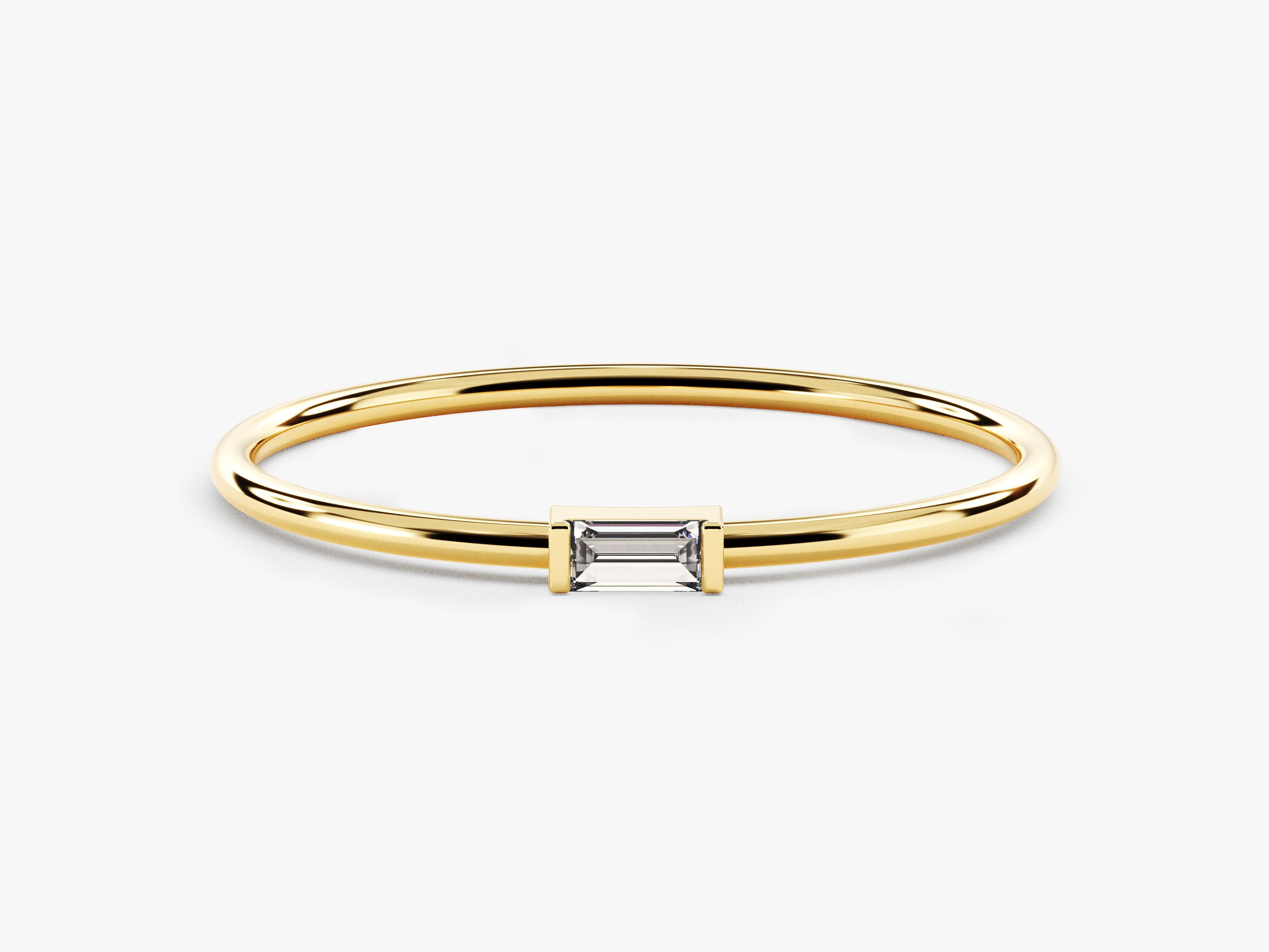Solo Baguette Diamond Birthstone Ring