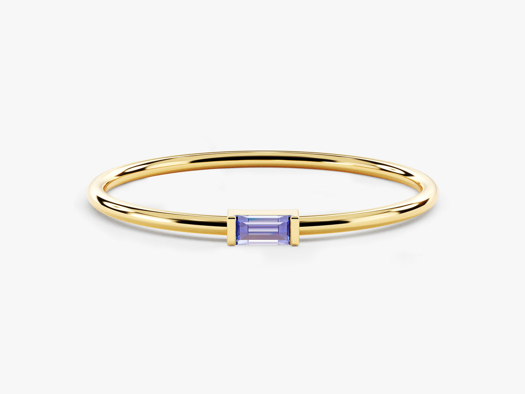 Solo Baguette Alexandrite Birthstone Ring