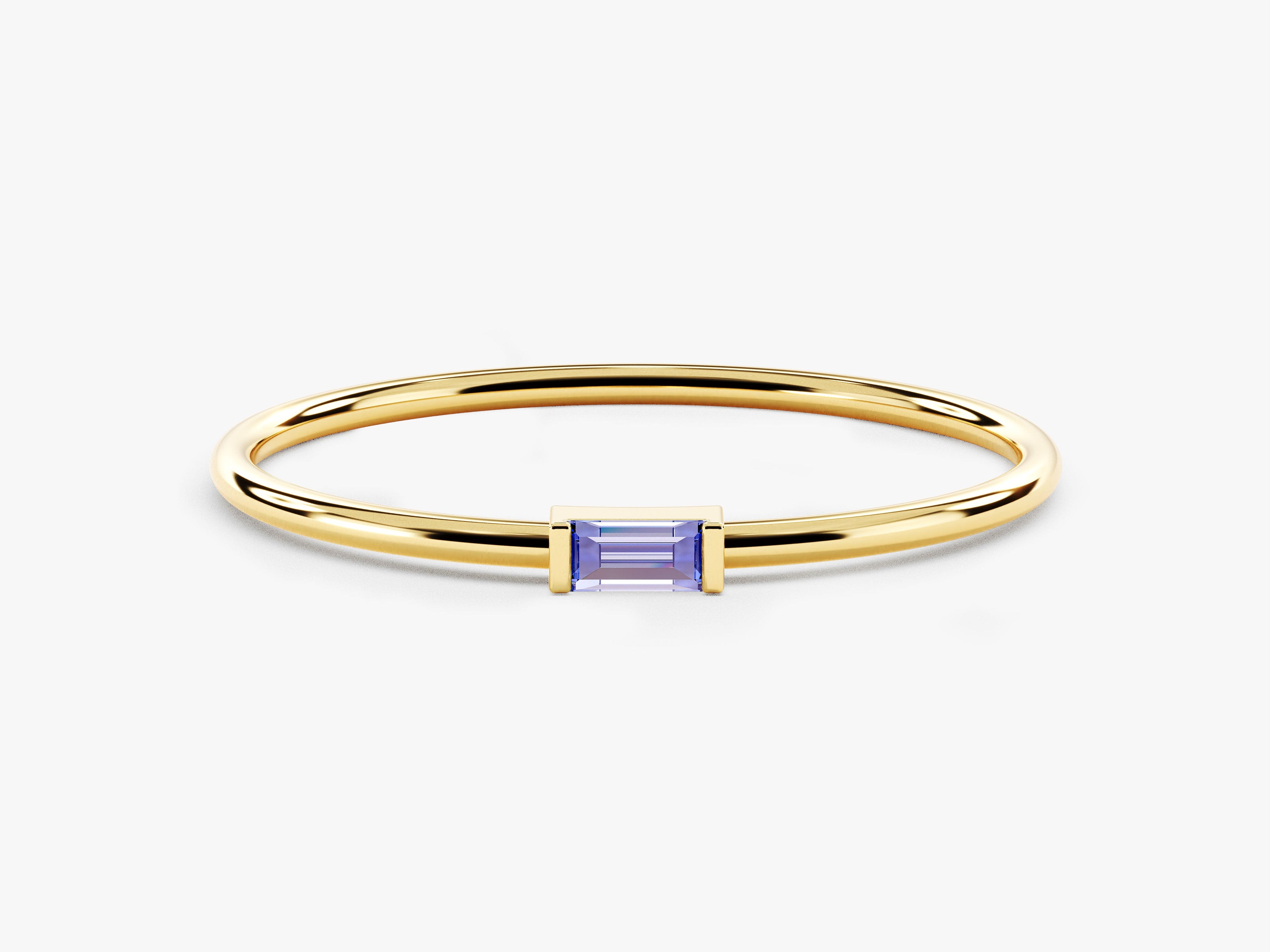 Solo Baguette Alexandrite Birthstone Ring