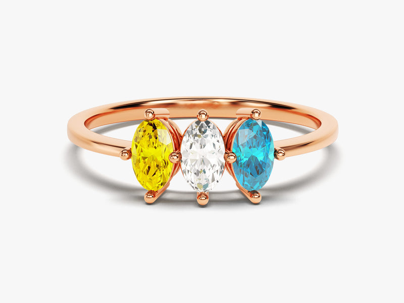 Oval Family Birthstone Ring