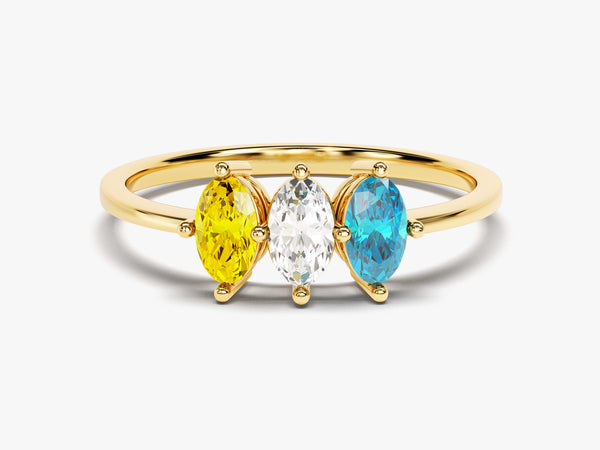 Oval Family Birthstone Ring