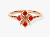 Flower Ruby Birthstone Ring