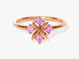 Flower Pink Tourmaline Birthstone Ring