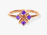 Flower Amethyst Birthstone Ring