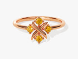 Flower Citrine Birthstone Ring