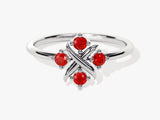 Flower Ruby Birthstone Ring