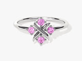 Flower Pink Tourmaline Birthstone Ring