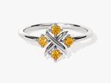 Flower Citrine Birthstone Ring