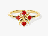 Flower Ruby Birthstone Ring