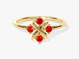 Flower Garnet Birthstone Ring