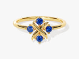 Flower Sapphire Birthstone Ring