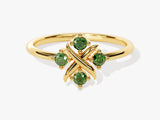 Flower Emerald Birthstone Ring