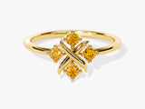 Flower Citrine Birthstone Ring