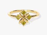 Flower Peridot Birthstone Ring