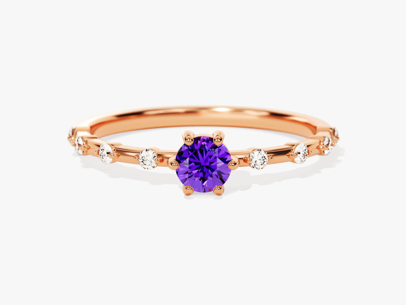 Amethyst Birthstone Promise Ring