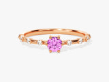 Pink Tourmaline Birthstone Promise Ring