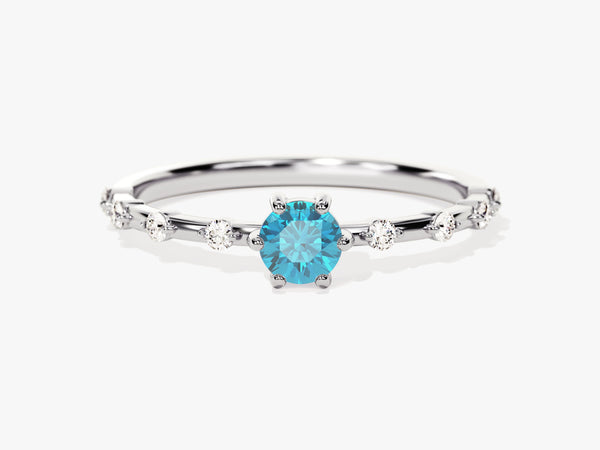 Blue Topaz Birthstone Promise Ring