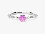 Pink Tourmaline Birthstone Promise Ring