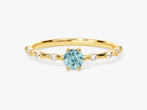 Aquamarine Birthstone Promise Ring