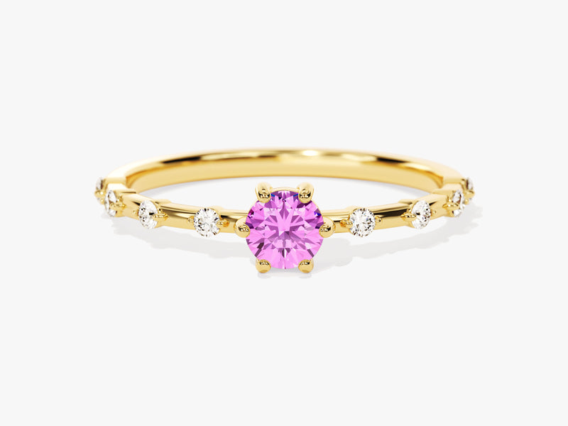 Pink Tourmaline Birthstone Promise Ring