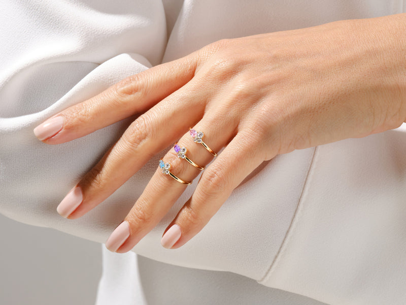 Cluster Garnet Birthstone Ring