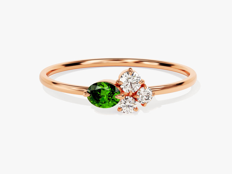 Cluster Emerald Birthstone Ring