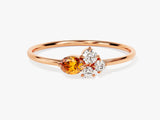 Cluster Citrine Birthstone Ring