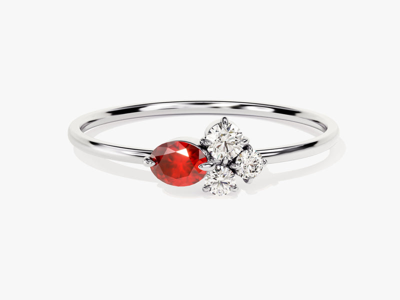 Cluster Ruby Birthstone Ring