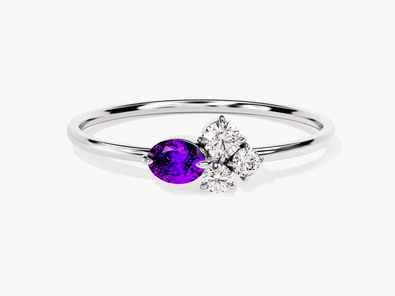 Cluster Amethyst Birthstone Ring