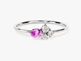 Cluster Pink Tourmaline Birthstone Ring