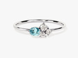 Cluster Aquamarine Birthstone Ring