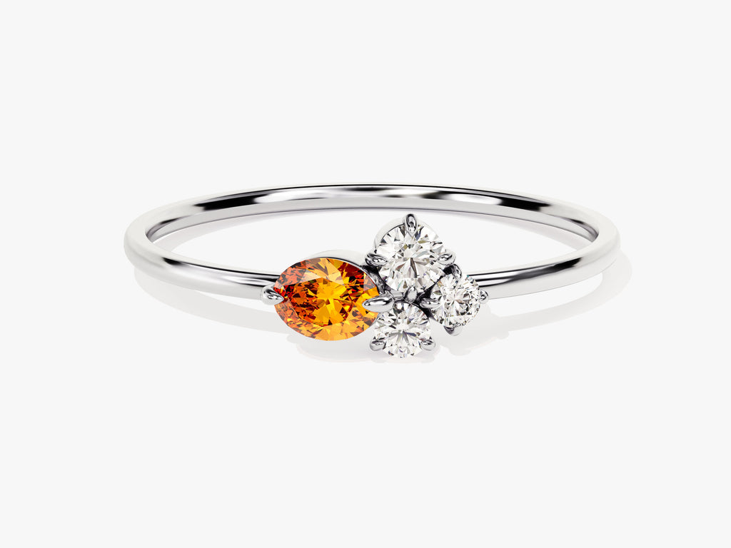 Cluster Citrine Birthstone Ring