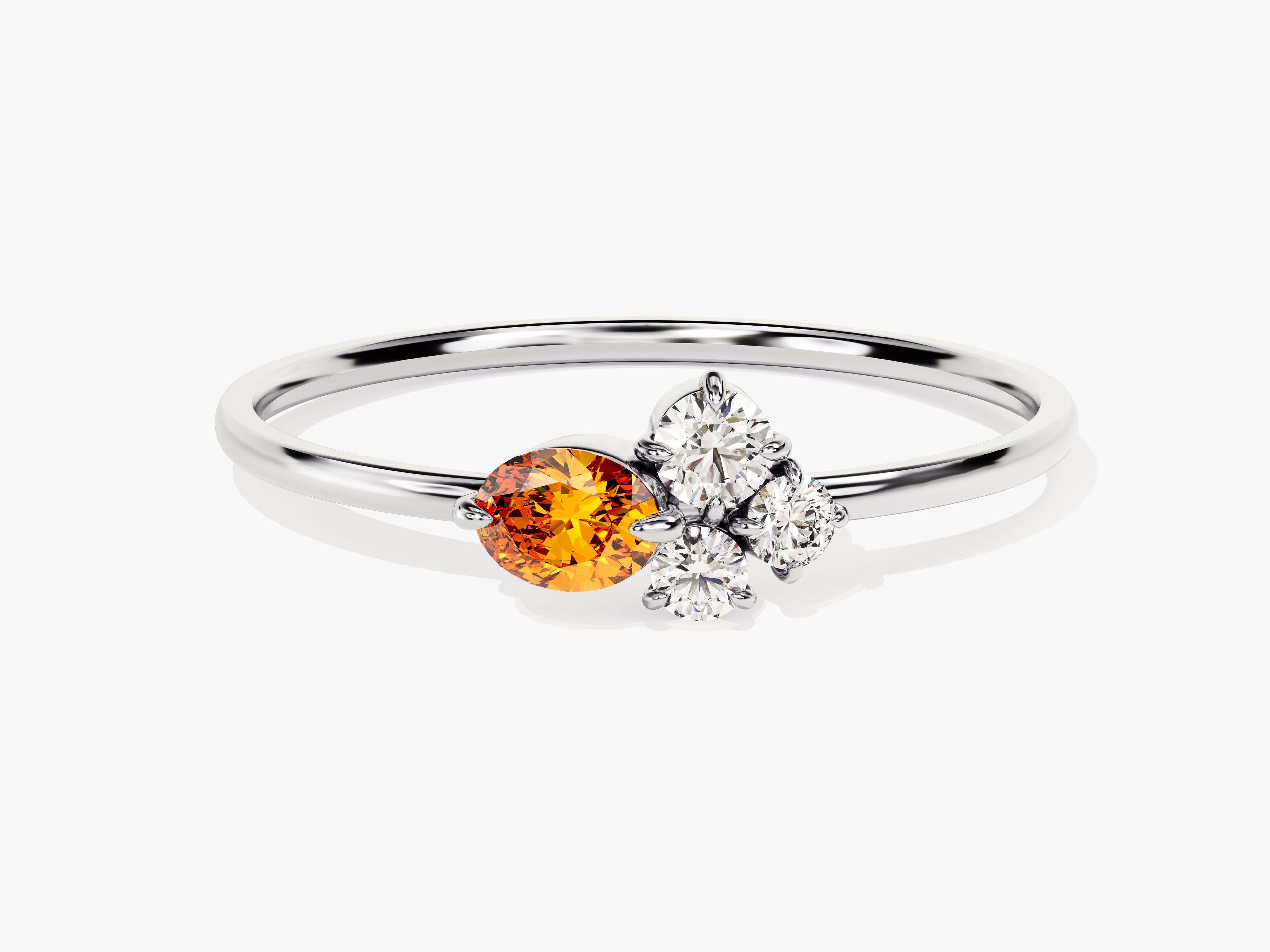Cluster Citrine Birthstone Ring