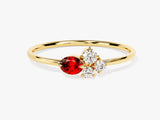 Cluster Garnet Birthstone Ring