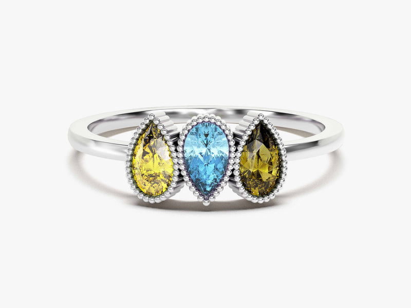 Pear Family Birthstone Ring