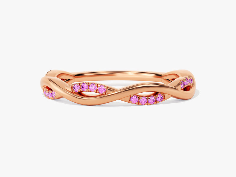 Twist Pink Tourmaline Birthstone Ring