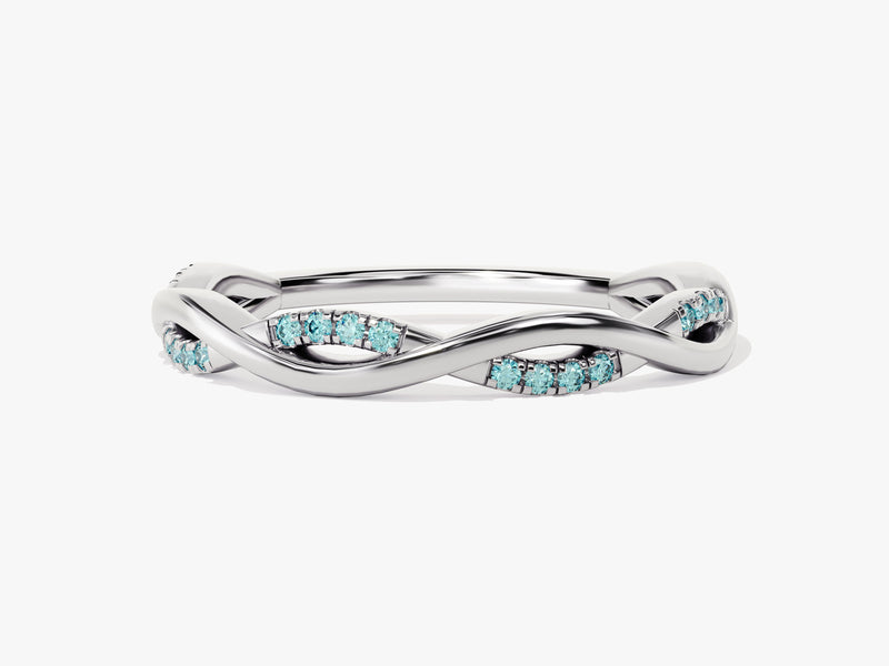 Twist Aquamarine Birthstone Ring