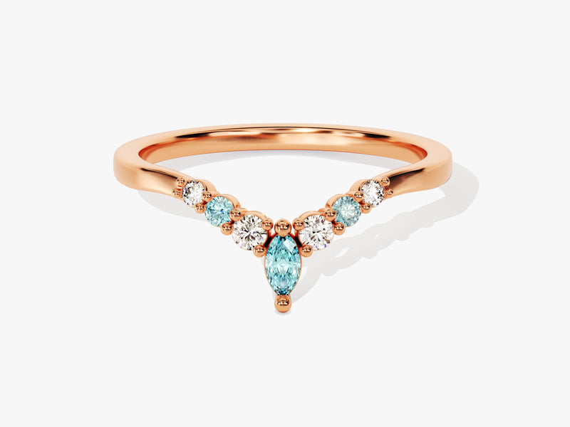 Contour Aquamarine Birthstone Ring