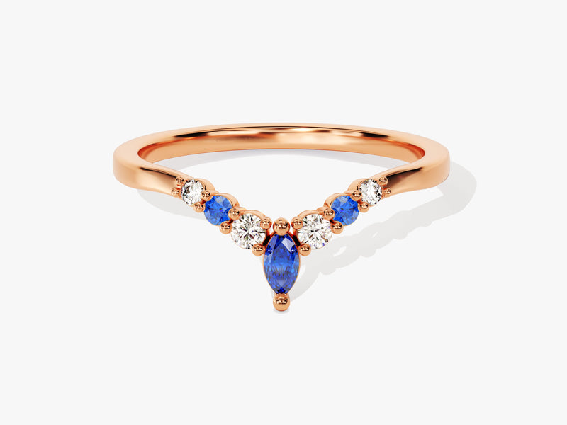 Contour Sapphire Birthstone Ring