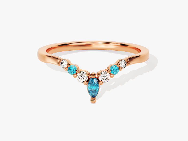 Contour Blue Topaz Birthstone Ring