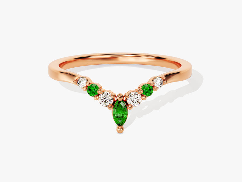 Contour Emerald Birthstone Ring