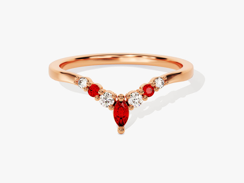 Contour Garnet Birthstone Ring