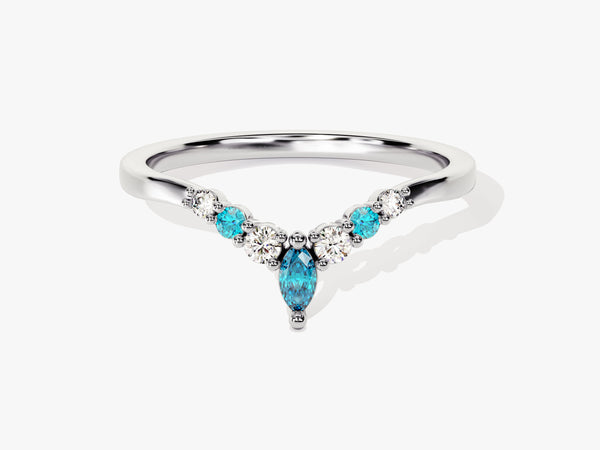 Contour Blue Topaz Birthstone Ring