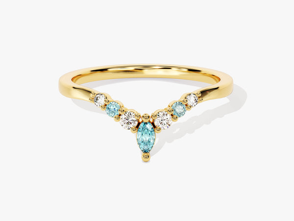 Contour Aquamarine Birthstone Ring