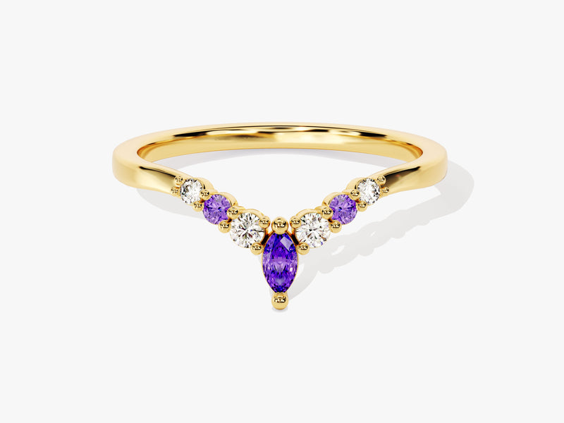 Contour Amethyst Birthstone Ring