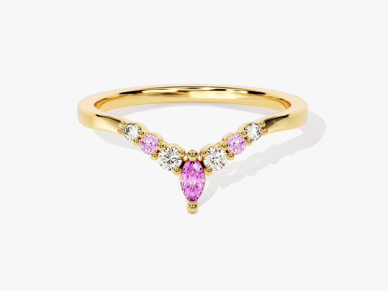 Contour Pink Tourmaline Birthstone Ring