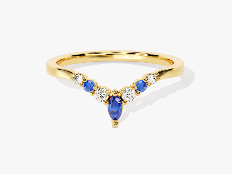 Contour Sapphire Birthstone Ring