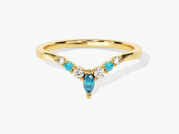 Contour Blue Topaz Birthstone Ring